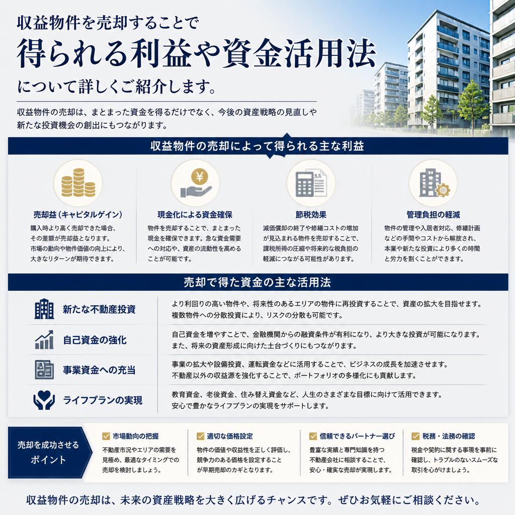 2. 収益物件の売却メリット