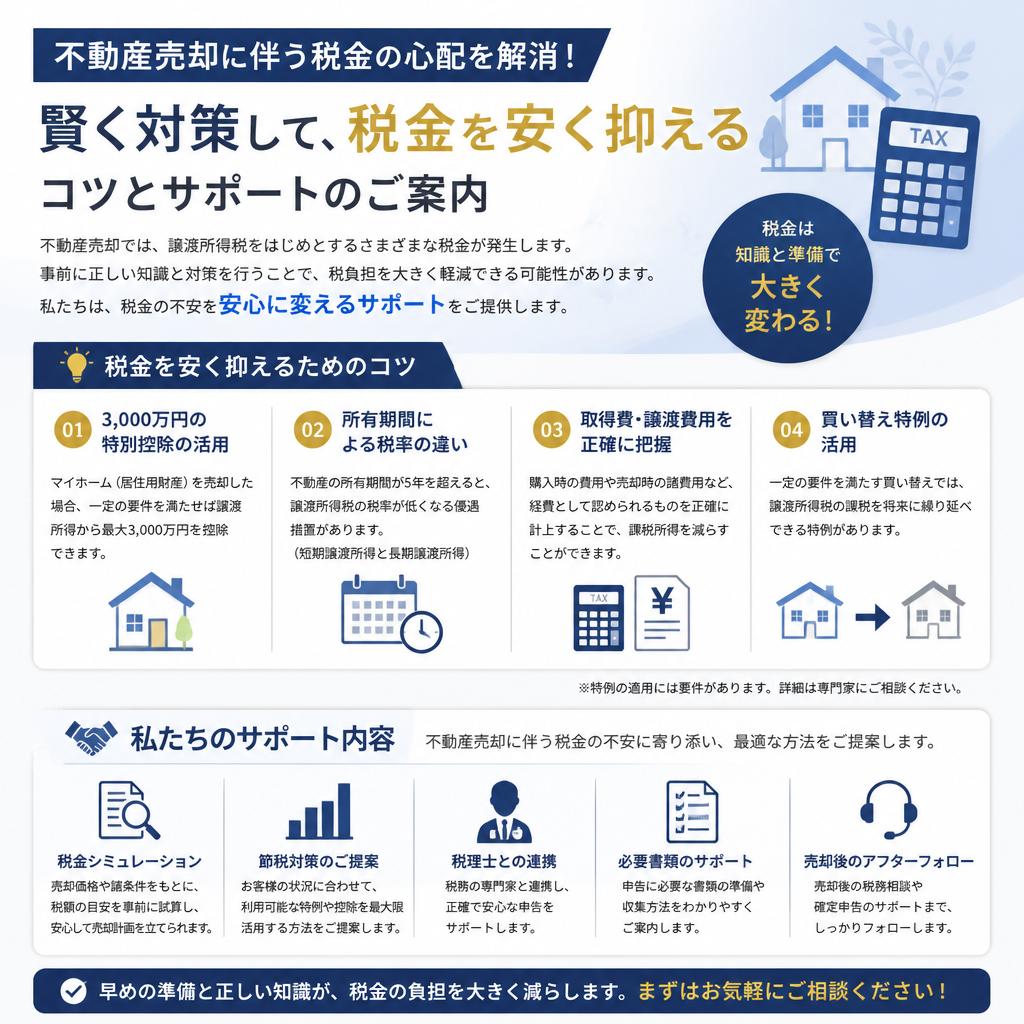 税金の悩みを軽減します